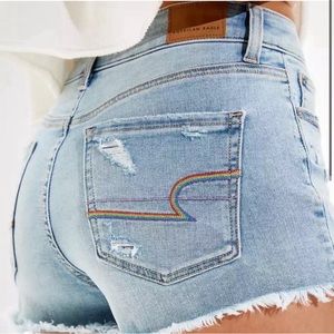 American Eagle Next Level Stretch Rainbow Hi-Rise Short Shorts